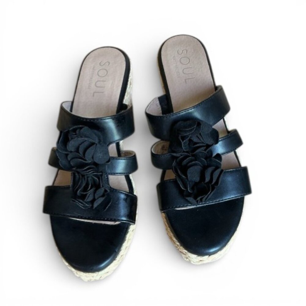 Soul Naturalizer Oodles Flower Slide Wedge Sandals Womens Size 9.5 M Espadrille
